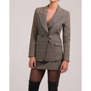 NEW PARENTEZI malene blazer in plaid brown